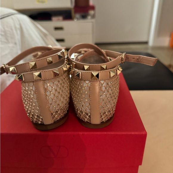 VALENTINO GARAVANI ROCKSTUD MESH BALLERINA WITH CRYSTALS - Picture 5 of 12
